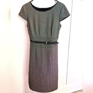 T Tahari Gray Sheath Dress Office Professional Size 10 P